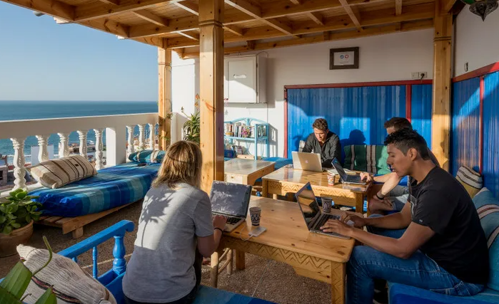 Coworking lounge for distributed teams